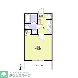 α(アルファ) parks hills 1Kの間取図画像