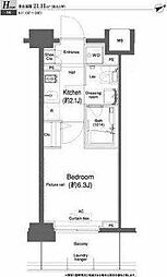 プラウドフラット鶴見2 1Kの間取図画像