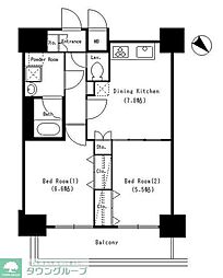 ドールマウスキャッスル 2DKの間取図画像