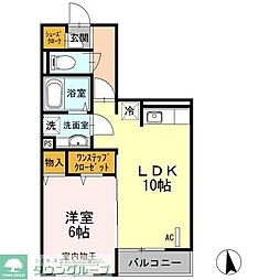 サウスコート 1LDKの間取図画像