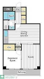 平川レジデンス 2LDKの間取図画像