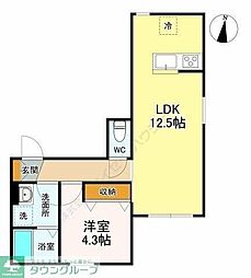 エントピア神明の杜Musashikosugi 1LDKの間取図画像