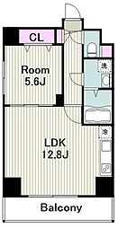 TWINSQUARE2 1LDKの間取図画像