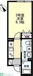 ベイルーム鶴見花月園 1Kの間取図画像