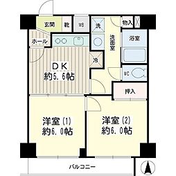 ベルメゾンヒカリ 2DKの間取図画像