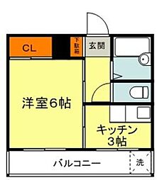 東急田園都市線 宮崎台駅 徒歩9分の賃貸マンション 1階1Kの間取り