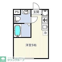 INOVE二子新地 2階ワンルームの間取り