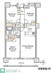 アールスタイルズ武蔵小杉WEST 12階3LDKの間取り
