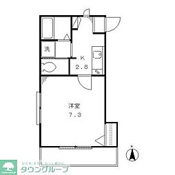 メゾン新丸子 3階1Kの間取り