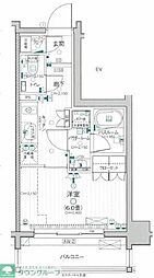 デュオステージ宮崎台 7階1Kの間取り