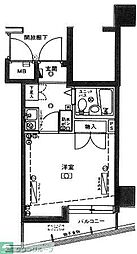 ガーラ武蔵小杉 5階1Kの間取り
