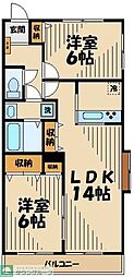 ラフィネ青葉台 2LDKの間取図画像