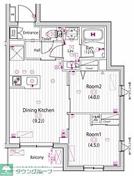 ガーラ・ステーション川崎久地 2DKの間取図画像