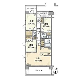 プラウド宮前平トレサージュ 3LDKの間取図画像