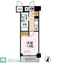 カスタリア武蔵小杉 1Kの間取図画像