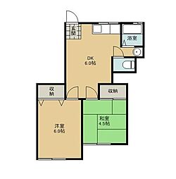 コーポ泉 2DKの間取図画像