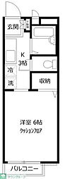 ブリリアン4 1Kの間取図画像