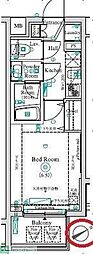 レイリス二子新地ザファースト 1Kの間取図画像