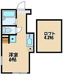 プライムテラスこどもの国 1Kの間取図画像