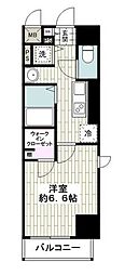 JR東海道本線 平塚駅 徒歩6分の賃貸マンション 6階1Kの間取り