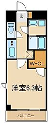 JR東海道本線 平塚駅 徒歩6分の賃貸マンション 3階1Kの間取り