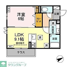 JR京浜東北・根岸線 大船駅 徒歩19分の賃貸アパート 3階1LDKの間取り