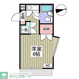 フローラルコート2 1Kの間取図画像