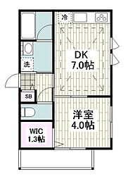 Solmare Kugenuma 1DKの間取図画像