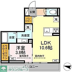 ゼラニウム湘南台 1LDKの間取図画像