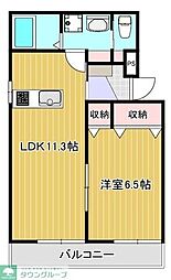 スクエア南藤沢 1LDKの間取図画像