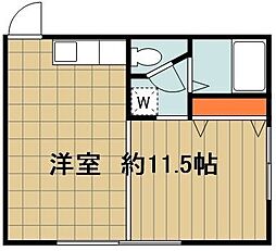 ヴィラフローレンス ワンルームの間取図画像