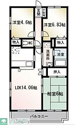 エーデルハイム湘南 3LDKの間取図画像