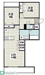 Park Villa M 2LDKの間取図画像
