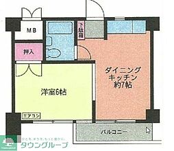 代官町ハウゼック 2DKの間取図画像
