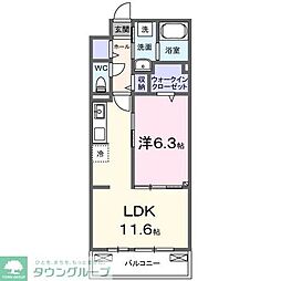 フロレスタ湘南 III 1LDKの間取図画像