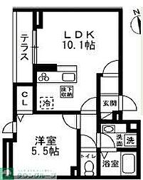 D`BLESS茅ヶ崎 1LDKの間取図画像