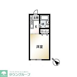 フレックス2 ワンルームの間取図画像