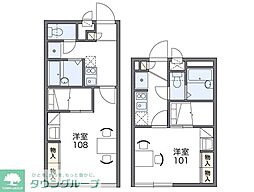 レオパレスエスト 1Kの間取図画像