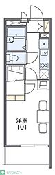 レオパレスハーベストステージ 1Kの間取図画像