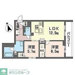 ヴェールマラン湘南台 2LDKの間取図画像