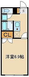 PlaisirHOLA 1Kの間取図画像