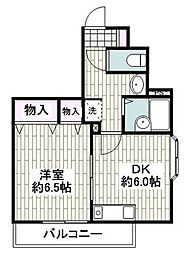 ムーンミスト 1DKの間取図画像