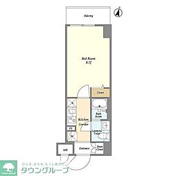 ライムレジデンス平塚ウエスト 1Kの間取図画像