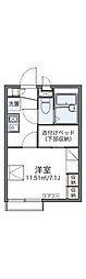 西武池袋線 秋津駅 徒歩8分の賃貸アパート 2階1Kの間取り