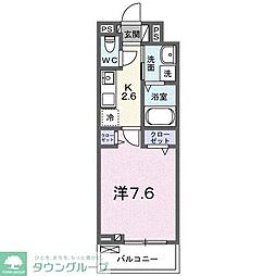 西武秩父線 東飯能駅 徒歩4分の賃貸アパート 2階1Kの間取り