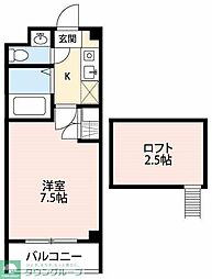 西武池袋線 所沢駅 徒歩3分の賃貸マンション 1階1Kの間取り