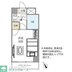 西武池袋線 清瀬駅 徒歩7分の賃貸マンション 4階1Kの間取り