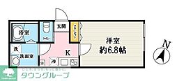 西武池袋線 武蔵藤沢駅 徒歩6分の賃貸アパート 1階1Kの間取り