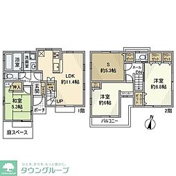 西武新宿線 久米川駅 徒歩24分の賃貸一戸建て 3SLDKの間取り