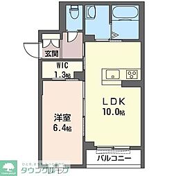 西武新宿線 南大塚駅 徒歩8分の賃貸マンション 3階1LDKの間取り